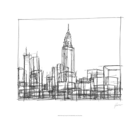 Wire Frame Cityscape II by Ethan Harper art print