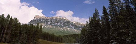 Low angle view of a mountain, Protection Mountain, Bow Valley Parkway, Banff National Park, Alberta, Canada by Panoramic Images art print