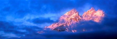 Storm clouds over mountains, Cathedral Group, Teton Range, Grand Teton National Park, Wyoming, USA by Panoramic Images art print
