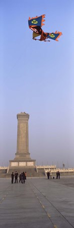 Tourists in front of a monument, Beijing Monument To The People&#39;s Heroes, Tiananmen Square, Beijing, China by Panoramic Images art print