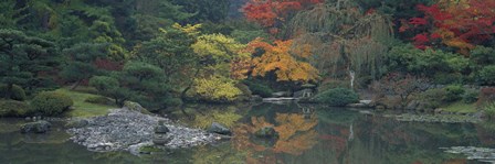 Pond view in the Japanese Garden Seattle WA by Panoramic Images art print