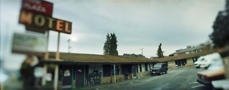 Motel at the roadside, Aurora Avenue, Seattle, Washington State, USA by Panoramic Images art print