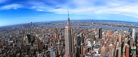 Aerial view of New York City with empire state building, New York State by Panoramic Images art print