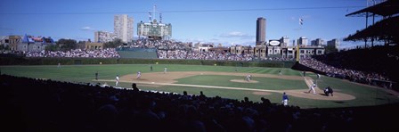 Baseball match in progress, Wrigley Field, Chicago, Cook County, Illinois, USA by Panoramic Images art print