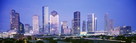 Houston Skyline Lit Up, Texas by Panoramic Images art print
