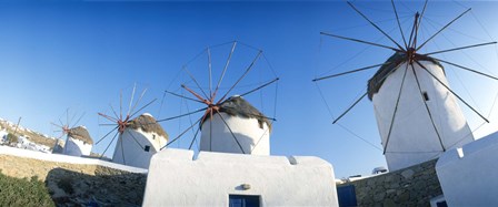 Windmills Santorini Island Greece by Panoramic Images art print