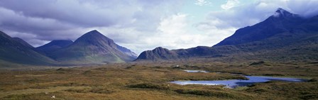 Misty mountain landscape, Glen Sligachan, Isle of Skye, Scotland. by Panoramic Images art print