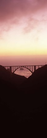 Silhouette of Bixby Bridge, Big Sur, California (vertical) by Panoramic Images art print