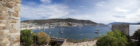 View of a harbor from a castle, St Peter&#39;s Castle, Bodrum, Mugla Province, Aegean Region, Turkey by Panoramic Images art print