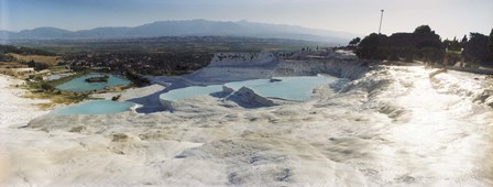 Hot springs and Travertine Pool with Cloudy Sky, Pamukkale, Turkey by Panoramic Images art print