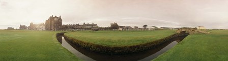 Golf course with buildings in the background, The Royal and Ancient Golf Club, St. Andrews, Fife, Scotland by Panoramic Images art print