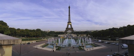 Fountain in front of a tower, Eiffel Tower, Paris, France by Panoramic Images art print