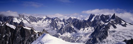 High angle view of a mountain range, Mt Blanc, The Alps, France by Panoramic Images art print