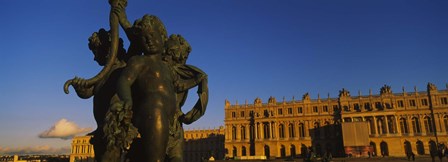 Statues in front of a castle, Chateau de Versailles, Versailles, Yvelines, France by Panoramic Images art print