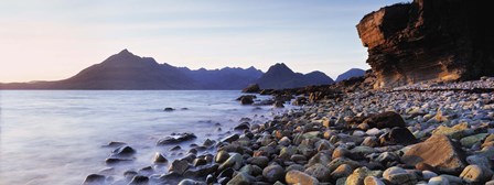 Rocks on the beach, Elgol Beach, Elgol, view of Cuillins Hills, Isle Of Skye, Scotland by Panoramic Images art print