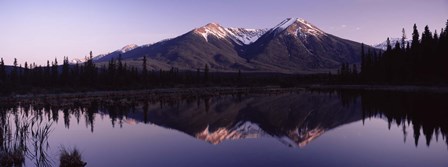 Reflection of mountains in water, Banff, Alberta, Canada by Panoramic Images art print