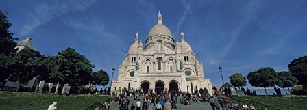 Crowd at a basilica, Basilique Du Sacre Coeur, Montmartre, Paris, Ile-de-France, France by Panoramic Images art print