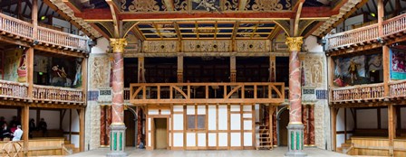 Interiors of a stage theater, Globe Theatre, London, England by Panoramic Images art print