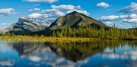 Mount Rundle and Sulphur Mountain reflecting in Vermilion Lake in the Bow River valley at Banff National Park, Alberta, Canada by Panoramic Images art print