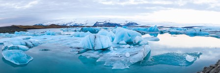 Icebergs floating in glacial lake, Jokulsarlon, South Iceland, Iceland by Panoramic Images art print