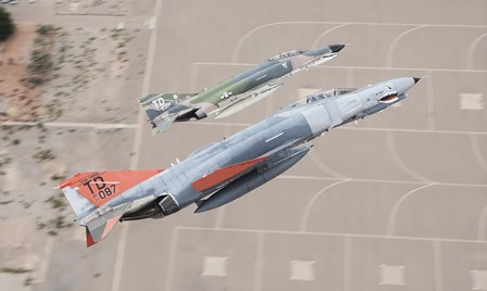 Two QF-4E Phantom II drones break over Holloman Air Force Base, New Mexico by Erik Roelofs/Stocktrek Images art print