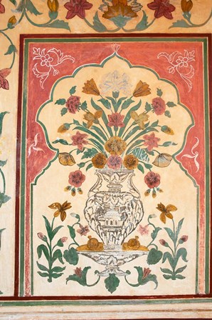 Fresco, Amber Fort, Jaipur, Rajasthan, India. by Inger Hogstrom / Danita Delimont art print
