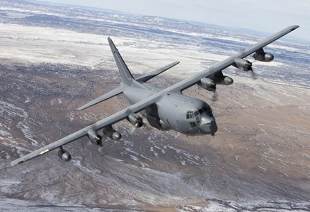 MC-130 Aircraft Manuevers over New Mexico by HIGH-G Productions/Stocktrek Images art print