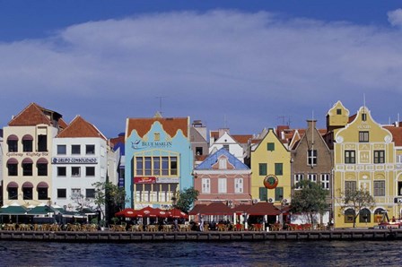 Dutch Gable Architecture of Willemstad, Curacao, Caribbean by Greg Johnston / Danita Delimont art print