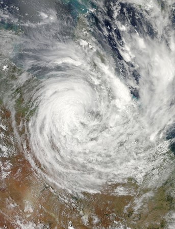 Tropical Cyclone Yasi over Australia by Stocktrek Images art print