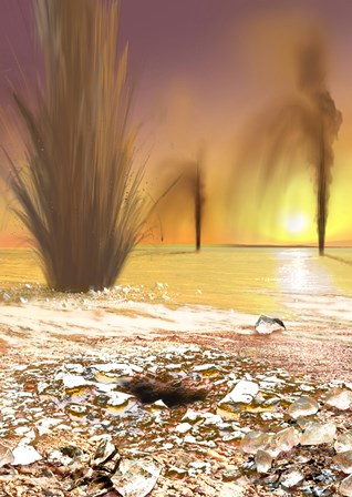 The Martian South Polar Ice Cap as Southern Spring Begins by Stocktrek Images art print