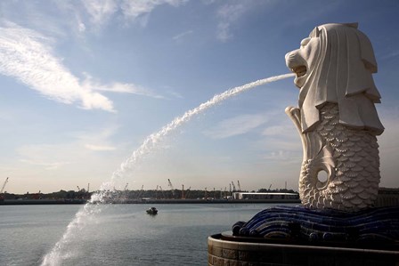 Singapore Merlion statue in the Merlion Park by Bruce Yuanyue Bi / Danita Delimont art print