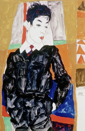 Erich Lederer in Front of a Window,  1912 by Egon Schiele art print