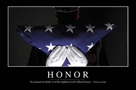 Honor: Inspirational Quote and Motivational Poster by Stocktrek Images art print