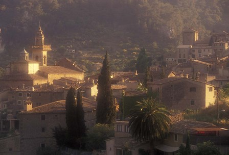 View of Town and Cartuja de Valledemossa, Mallorca, Balearics, Spain by Walter Bibikow / Danita Delimont art print