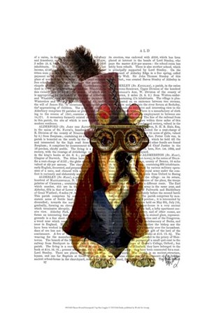 Basset Hound Steampunk Top Hat Goggles by Fab Funky art print