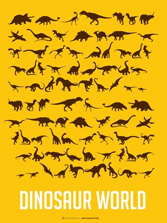 Dinosaur Yellow by Naxart art print