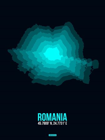 Romania Radiant Map 3 by Naxart art print