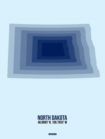 North Dakota Radiant Map 2 by Naxart art print