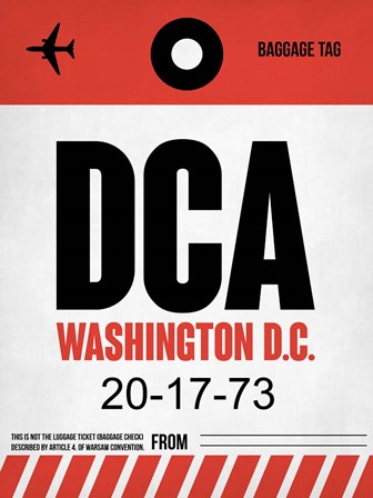 DCA Washington Luggage Tag 1 by Naxart art print