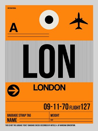 LON London Luggage Tag 1 by Naxart art print