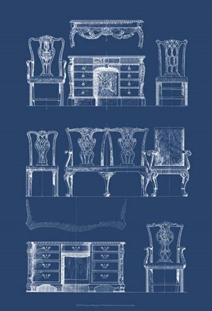 Furniture Blueprint I by Vision Studio art print