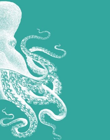 Octopus Green and Cream b by Fab Funky art print