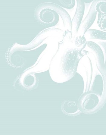 White Octopus on Seafoam f by Fab Funky art print