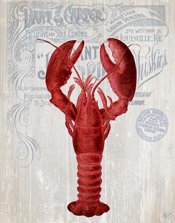 Lobster Prohibition Lobster On White by Fab Funky art print