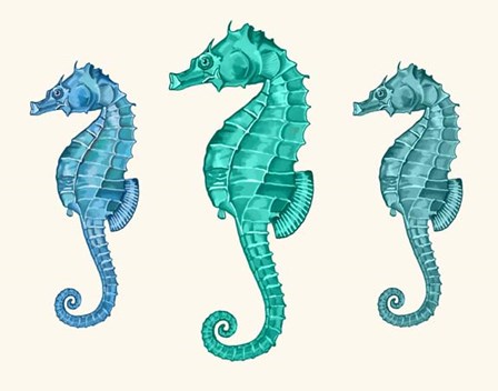 Seahorse Trio by Fab Funky art print