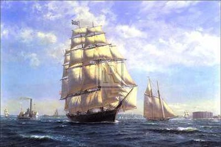 &#39;Challenge&#39; Leaving New York by Roy Cross art print