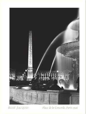 Rene Jacques - Place de la Concorde, Paris 1946 Size 23.75x31.5 by JACQUES art print