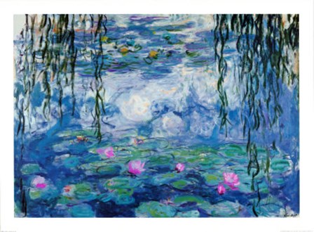 Water Lilies and Willow Branches, c.1917 by Claude Monet art print