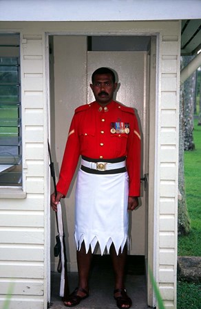 Guard, Former Government House, Suva, Fiji by David Wall / Danita Delimont art print