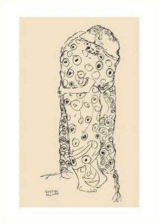 The Kiss, c.1907 (charcoal study) by Gustav Klimt art print